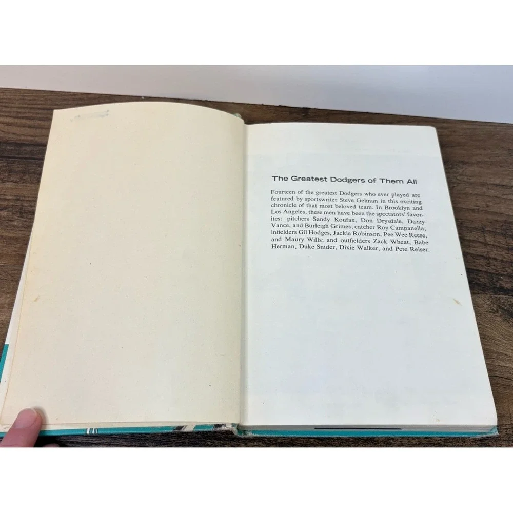The Greatest Dodgers Of Them All Hardcover Book Steve Gelman 1968 Putnam